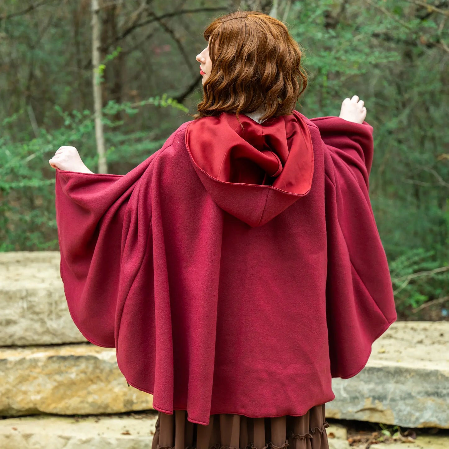 Fleece cape with hood new arrivals